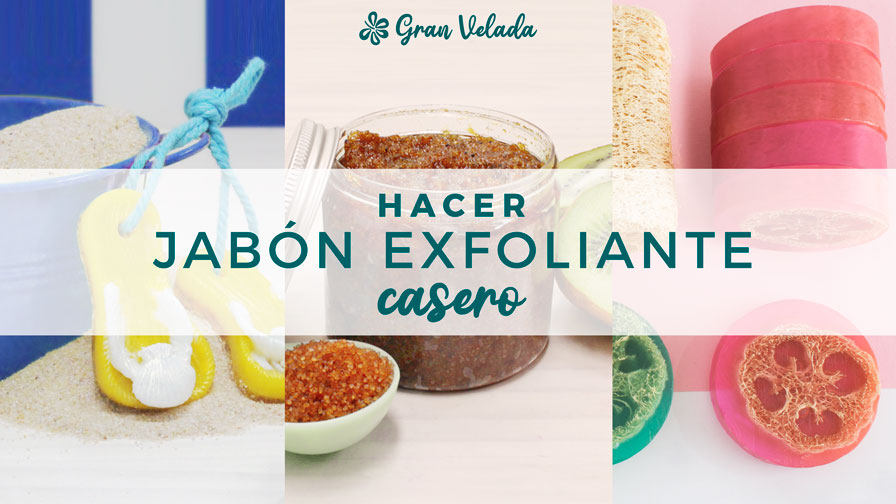 Jabón exfoliante con esponja vegetal